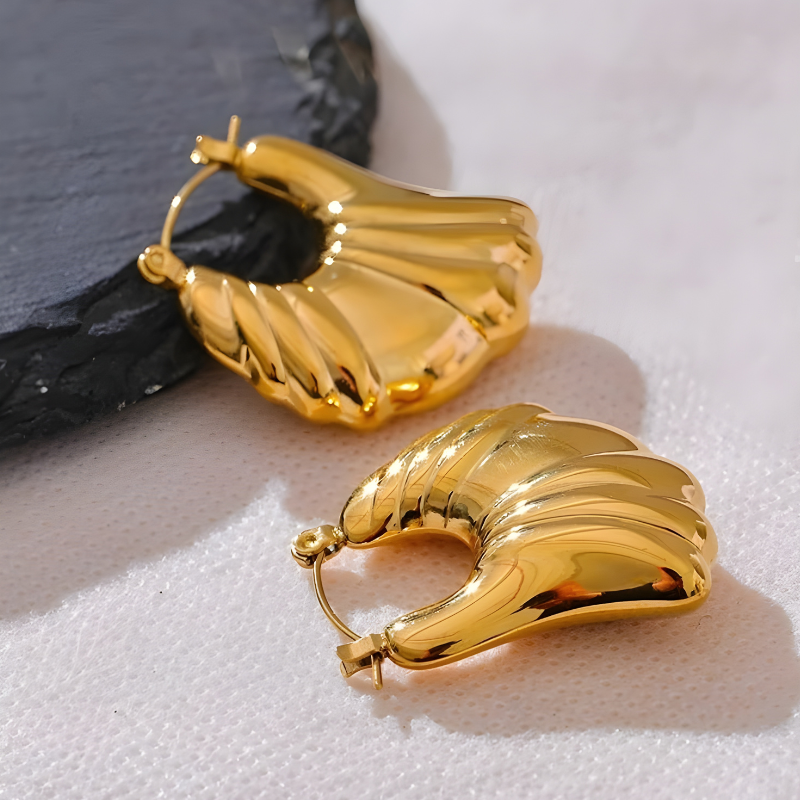 Goudvergulde Holle Hoepeloorbellen – Ayla