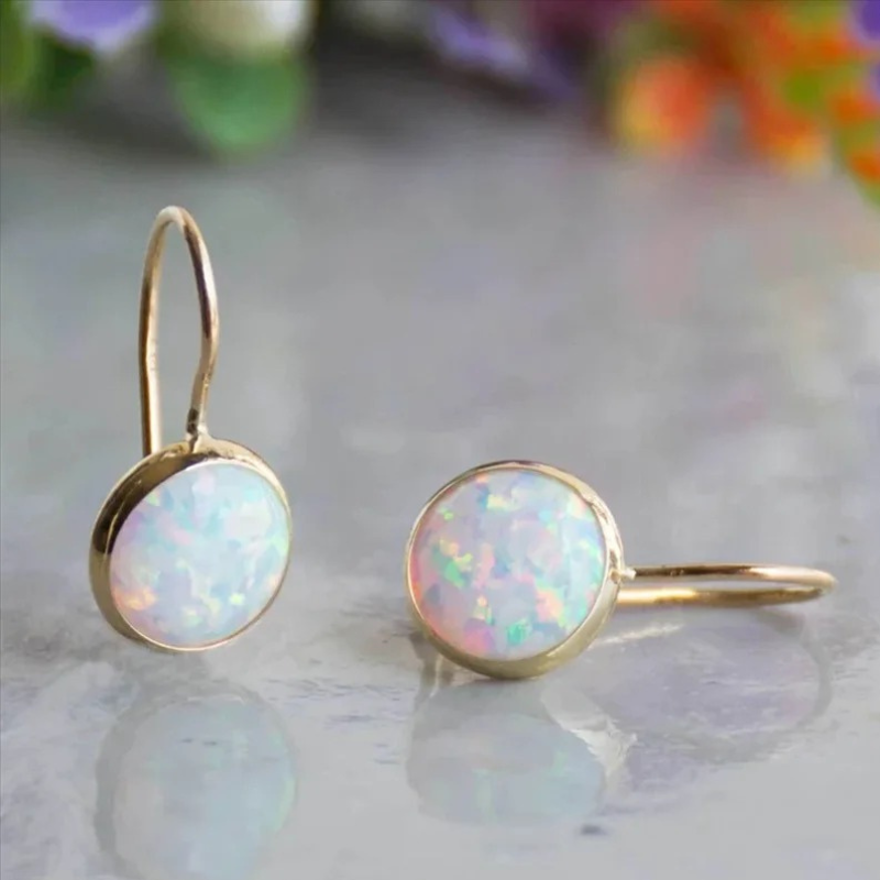 Goudkleurige Creolen met Opaalsteen – Maren