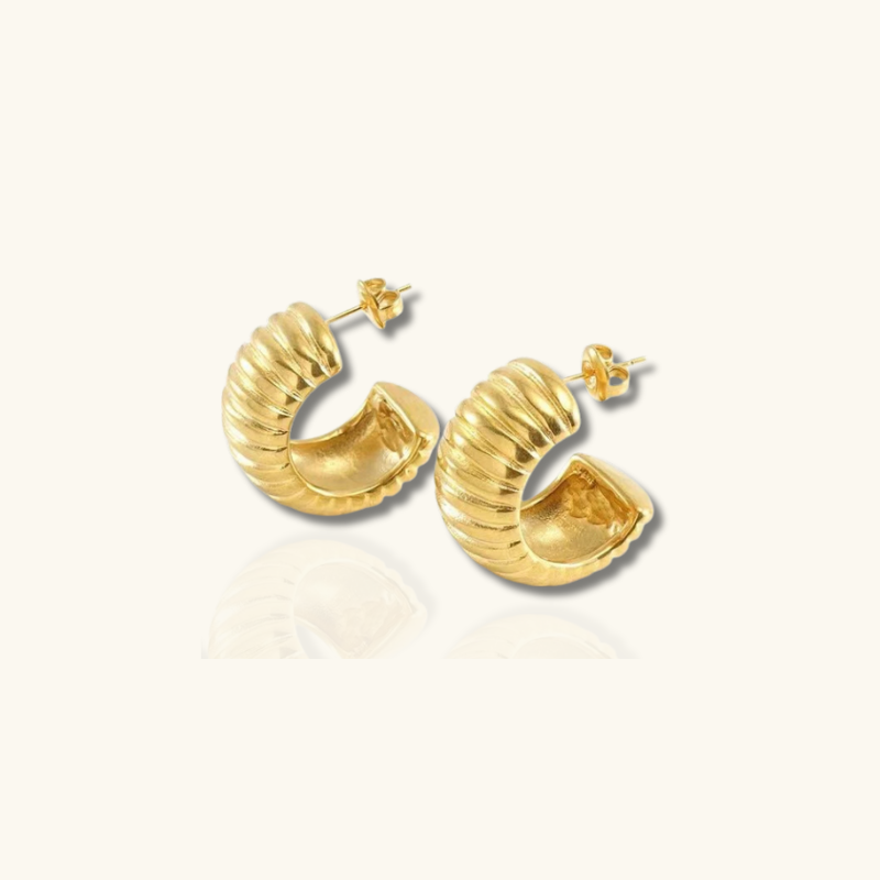 Gouden Dikke Hoepel Oorbellen - Grace