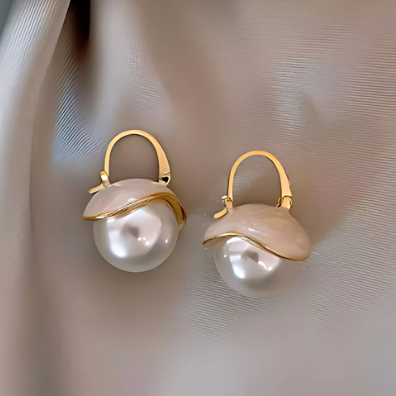 Gouden Parel Oorbellen - Cari