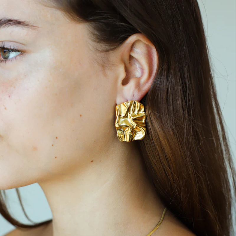 Gestructureerde Rechthoek Oorbellen - Jammi