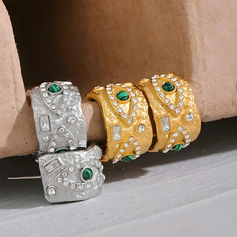 Geometrische Oorbellen met Oog en Zirkonia – Bethany