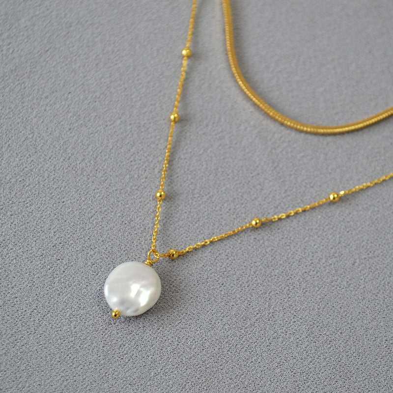 Betoverende Gestapelde Barok Parels Ketting - Elegante Alette Design