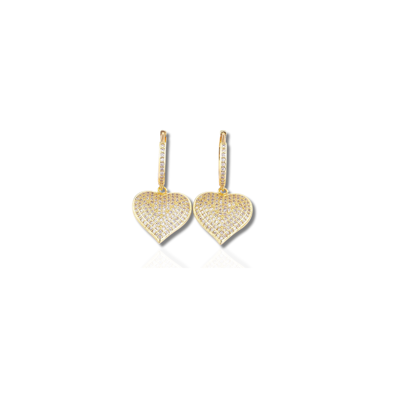 Gouden Love Heart Druppeloorbellen - Gisela