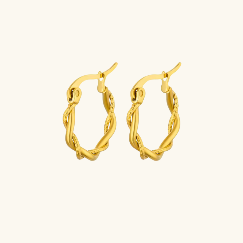 Gouden Twist Oorbellen  - Verdraaid