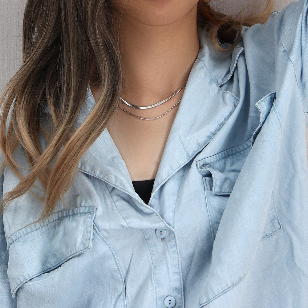 Elegant Gelaagde Visgraatketting - Isa voor een stijlvolle uitstraling