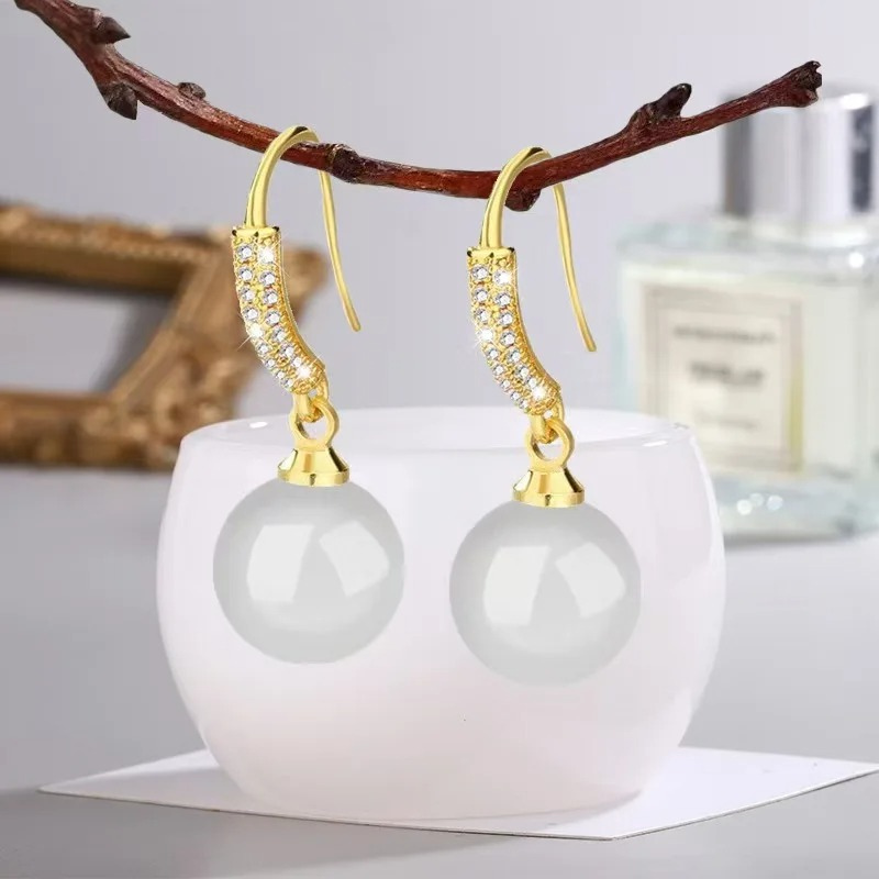 Groene Parel Druppeloorbellen - Jade