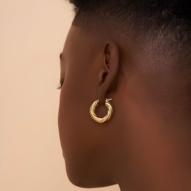 Gouden Gedraaide Hoepeloorbellen - Charlotte