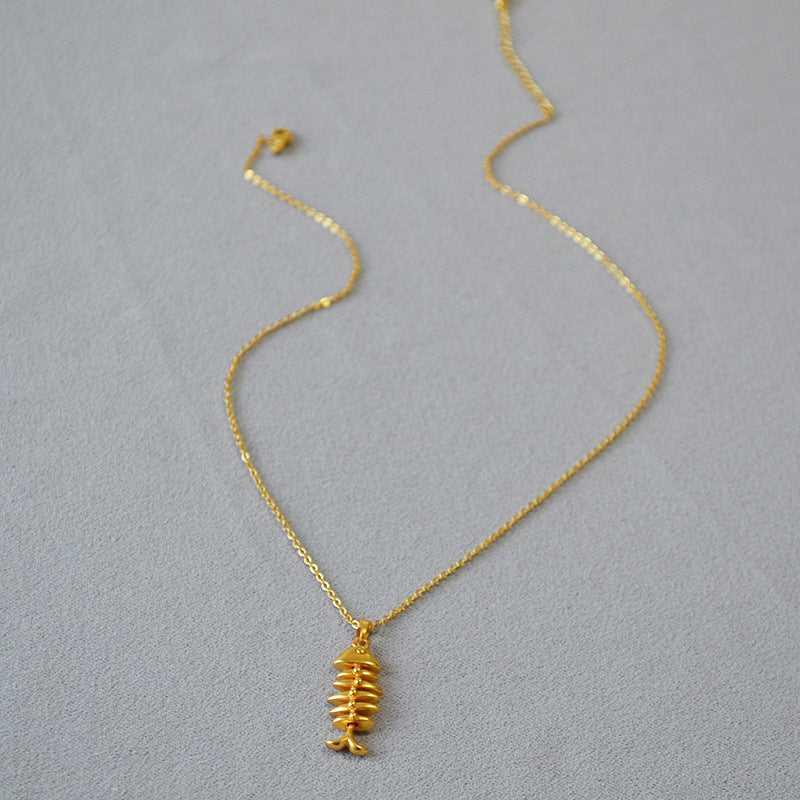 Elegant Vergulde Visgraat Hanger - Merle voor een tijdloze uitstraling