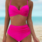 Dames Bikini Set – Perfecte Pasvorm – Elegant Toppunt – Ruché Hoog Taille Bottom – Ademend en Comfortabel Stof