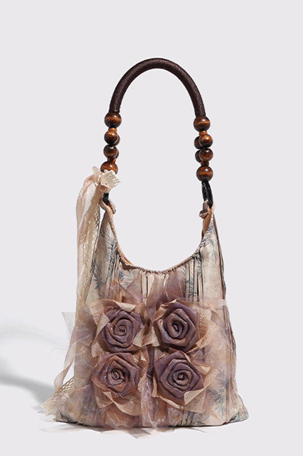 Stijlvolle Tie-Dye Rozenbloem Schoudertas - Perfect voor casual en elegante looks