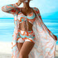 Elegant 3-delig Bloemen Bikini Set voor Dames