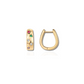Jade chunky multicolor cubic zirkonia huggie oorbellen voor een opvallende look