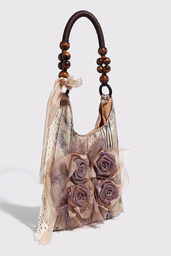 Stijlvolle Tie-Dye Rozenbloem Schoudertas - Perfect voor casual en elegante looks