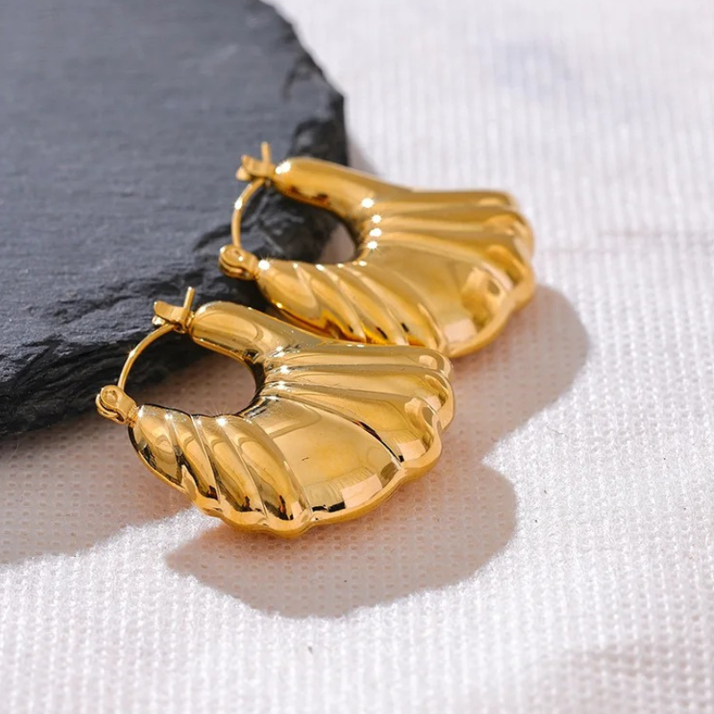 Goudvergulde Holle Hoepeloorbellen – Ayla