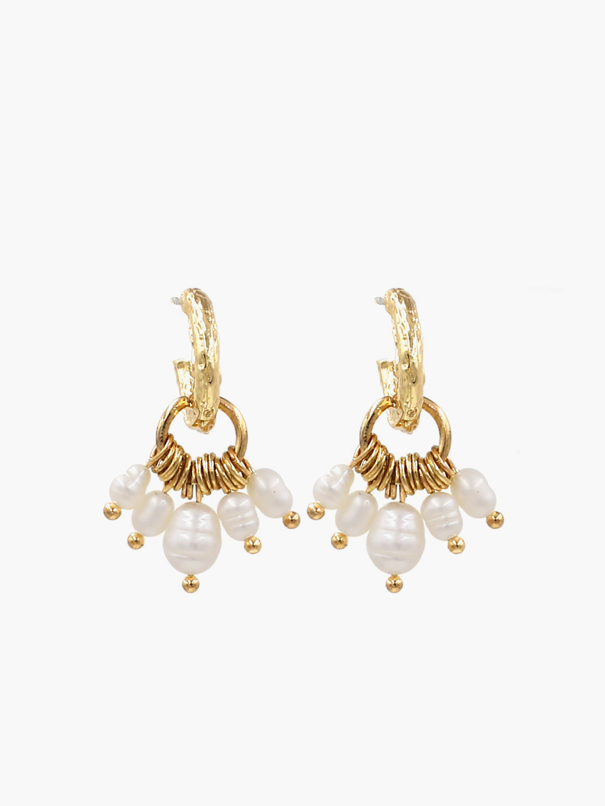 Eenvoudige elegante metalen parel kwast oorbellen