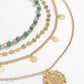 Multi-lagen turquoise ketting voor een stralende stijl