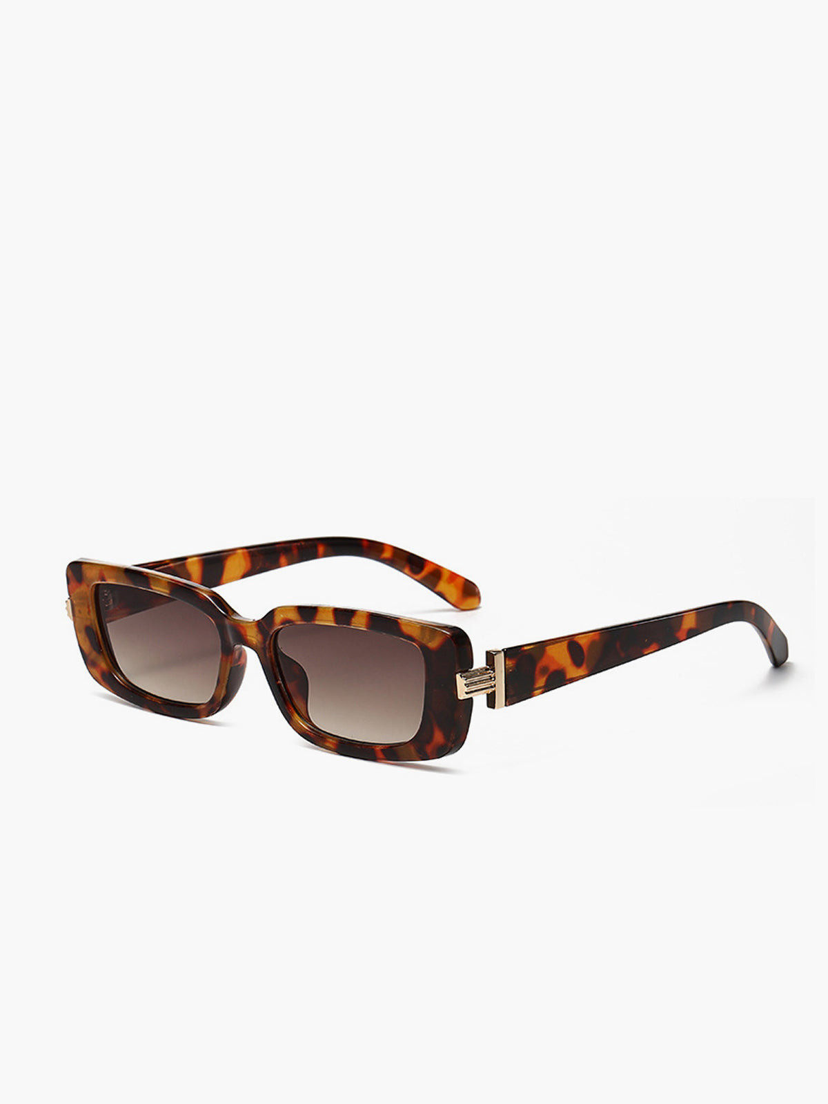 Trendy vierkante zonnebril met luipaard patroon