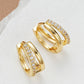 Dubbele Hoepel Rhinestone Oorbellen