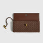 Elegante suède clutch met klep voor stijlvolle verschijningen
