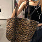 Grote Vintage Shopper met Luipaardprint