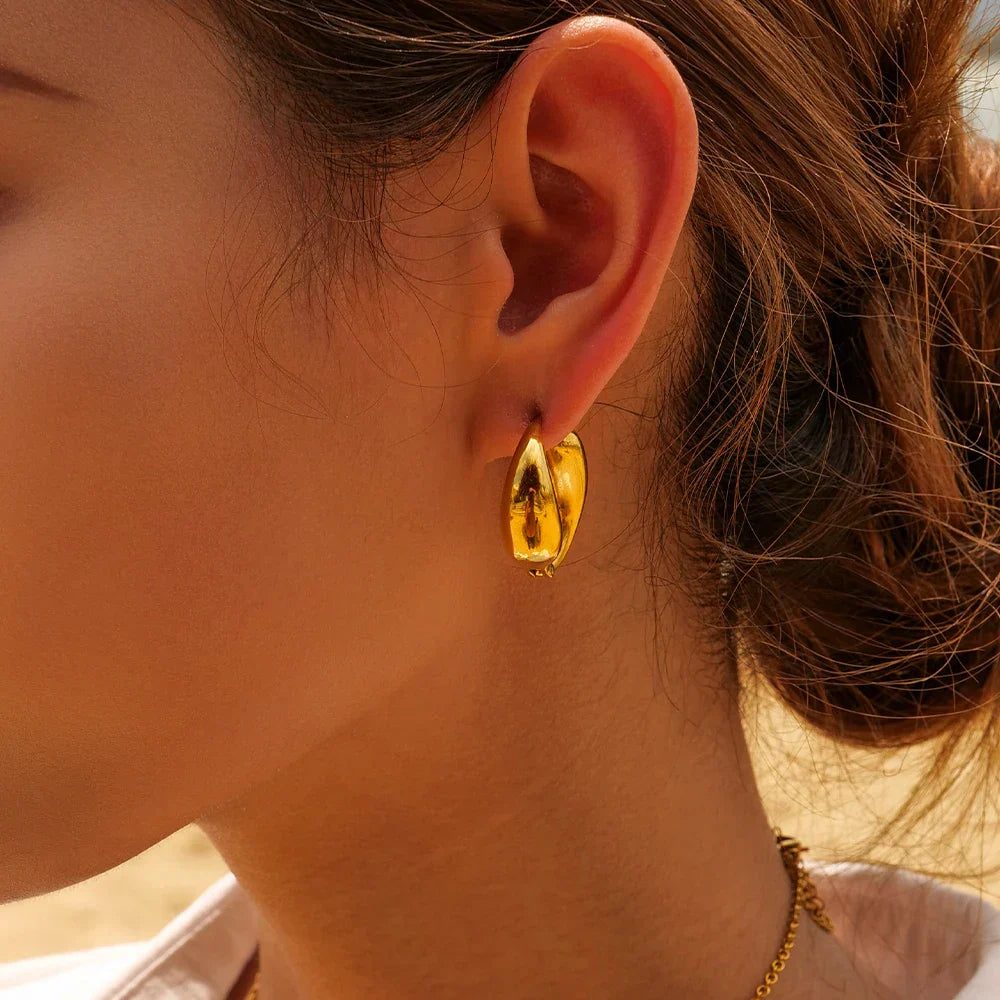 Gouden Golf Hoops Oorbellen