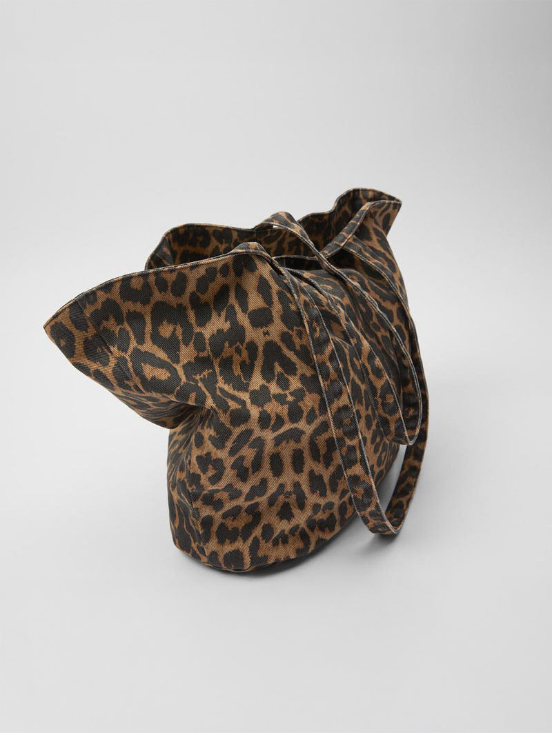 Grote Vintage Shopper met Luipaardprint