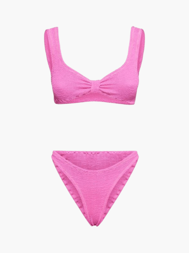 Ribbelige Bikini 2-delig Dames - Trendige Strandoutfit met Diep Taille-ontwerp