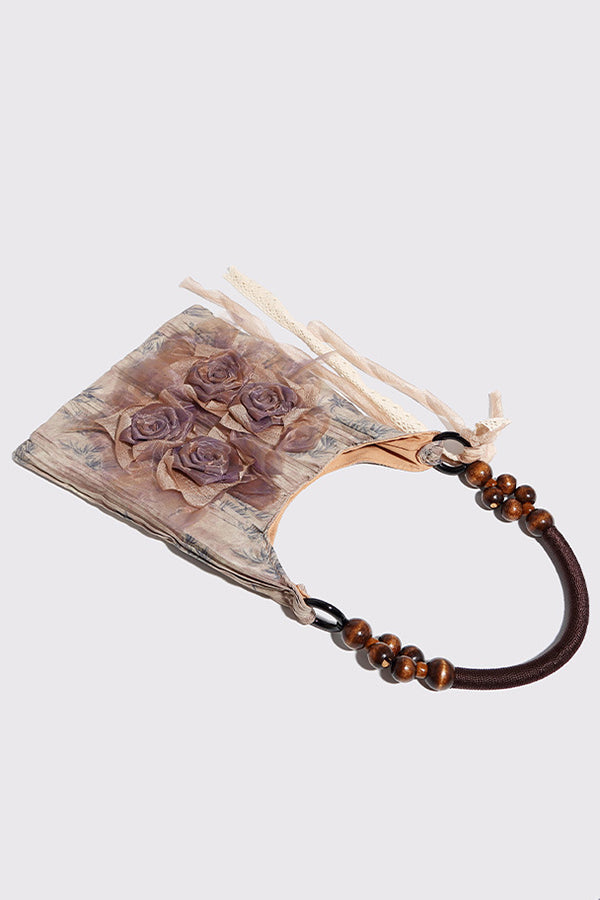 Stijlvolle Tie-Dye Rozenbloem Schoudertas - Perfect voor casual en elegante looks