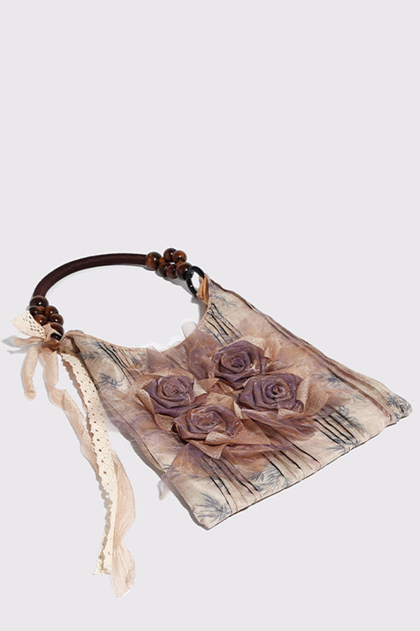 Stijlvolle Tie-Dye Rozenbloem Schoudertas - Perfect voor casual en elegante looks